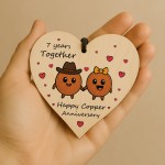 7th Anniversary Plaque Gifts For Wife Husband Wooden Heart 7th Anniversary Plaque Gifts For Wife Husband Wooden Heart