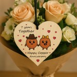 7th Anniversary Plaque Gifts For Wife Husband Wooden Heart 7th Anniversary Plaque Gifts For Wife Husband Wooden Heart