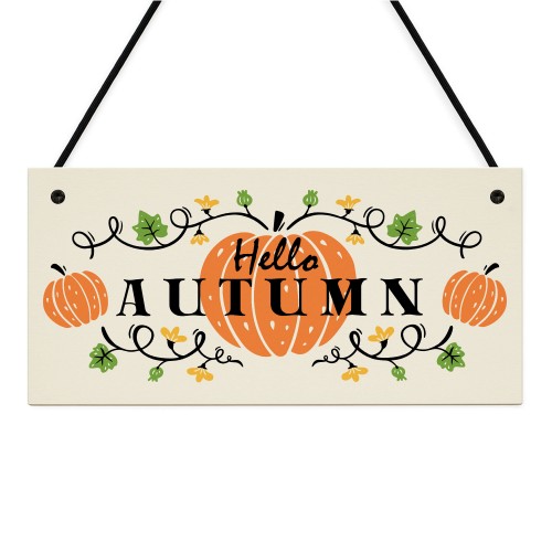 Autumn House Decor Sign With Pumpkins Accessories
