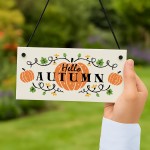 Autumn House Decor Sign With Pumpkins Accessories