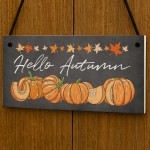 Hello Autumn Hanging Plaque Autumn Decorations Autumnal Decor