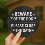 Beware of the Dog Sign Please Close The Gate Acrylic Sign Beware