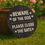 Beware of the Dog Sign Please Close The Gate Acrylic Sign Beware