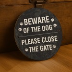 Beware of the Dog Sign Please Close The Gate Acrylic Sign Beware