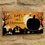 Halloween Countdown Decoration Plaque Days Until Halloween Sign 