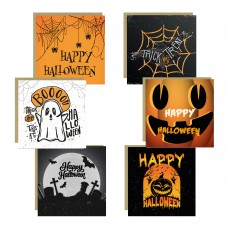 6 Pack Halloween Greeting Cards with Kraft Envelopes 145x15mm