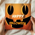 HAPPY HALLOWEEN Card With Pumpkin Halloween Card For Friend