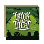 Novelty Trick Or Treat Greetings Card With Kraft Envelope