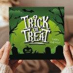 Novelty Trick Or Treat Greetings Card With Kraft Envelope
