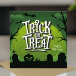 Novelty Trick Or Treat Greetings Card With Kraft Envelope