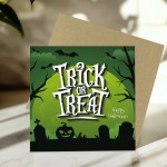Novelty Trick Or Treat Greetings Card With Kraft Envelope