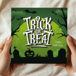 Novelty Trick Or Treat Greetings Card With Kraft Envelope
