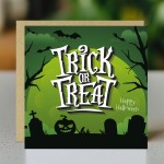 Novelty Trick Or Treat Greetings Card With Kraft Envelope