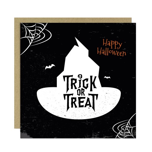 Trick Or Treat Greetings Card With Kraft Envelope Halloween Card Trick Or Treat Greetings Card With Kraft Envelope Halloween Card