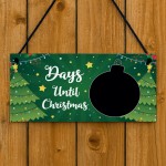 Chalkboard Days Until Christmas Countdown Plaque For Home Kids