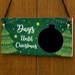 Chalkboard Days Until Christmas Countdown Plaque For Home Kids