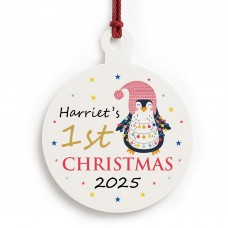 1st First Christmas Bauble Personalised Gift For Kids Girls