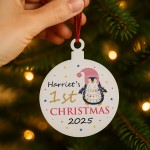 1st First Christmas Bauble Personalised Gift For Kids Girls