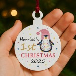 1st First Christmas Bauble Personalised Gift For Kids Girls