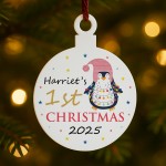 1st First Christmas Bauble Personalised Gift For Kids Girls
