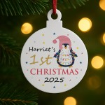 1st First Christmas Bauble Personalised Gift For Kids Girls
