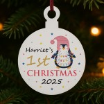 1st First Christmas Bauble Personalised Gift For Kids Girls