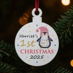 1st First Christmas Bauble Personalised Gift For Kids Girls