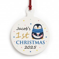 Personalised 1st First Christmas Decoration Gift For Kids Girls