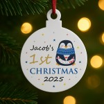 Personalised 1st First Christmas Decoration Gift For Kids Girls