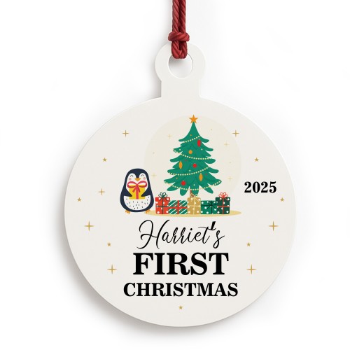 Personalised Any Names First Christmas Decoration Gift For Kids