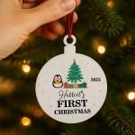 Personalised Any Names First Christmas Decoration Gift For Kids