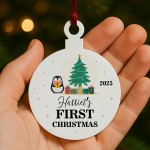 Personalised Any Names First Christmas Decoration Gift For Kids