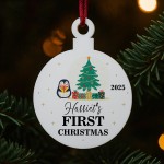 Personalised Any Names First Christmas Decoration Gift For Kids