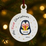 Babys First Christmas Decoration Acrylic Bauble Personalised