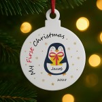 Babys First Christmas Decoration Acrylic Bauble Personalised
