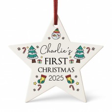 Baby's First Christmas Bauble Personalised Gift For Kids