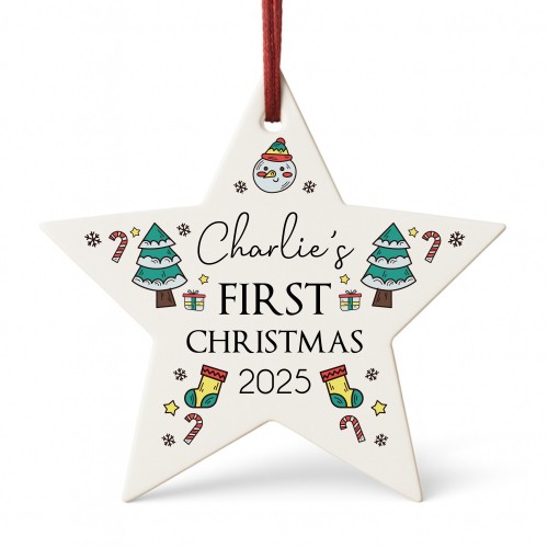 Baby's First Christmas Bauble Personalised Gift For Kids
