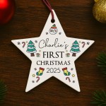 Baby's First Christmas Bauble Personalised Gift For Kids