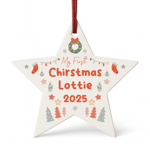 Baby Boy Baby Girls 1st Christmas Decoration Personalised