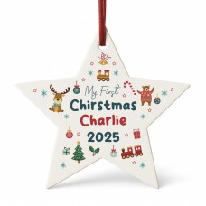 Baby's First Christmas Bauble Personalised Acrylic Star