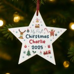 Baby's First Christmas Bauble Personalised Acrylic Star