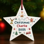 Baby's First Christmas Bauble Personalised Acrylic Star