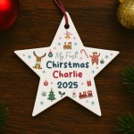 Baby's First Christmas Bauble Personalised Acrylic Star