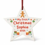  My First Christmas Star Decoration Personalised Acrylic Star Or