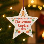  My First Christmas Star Decoration Personalised Acrylic Star Or