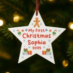  My First Christmas Star Decoration Personalised Acrylic Star Or