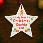  My First Christmas Star Decoration Personalised Acrylic Star Or