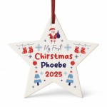 Personalised Baby's First Christmas Star Decoration Acrylic Star