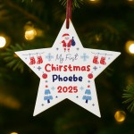 Personalised Baby's First Christmas Star Decoration Acrylic Star