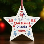 Personalised Baby's First Christmas Star Decoration Acrylic Star